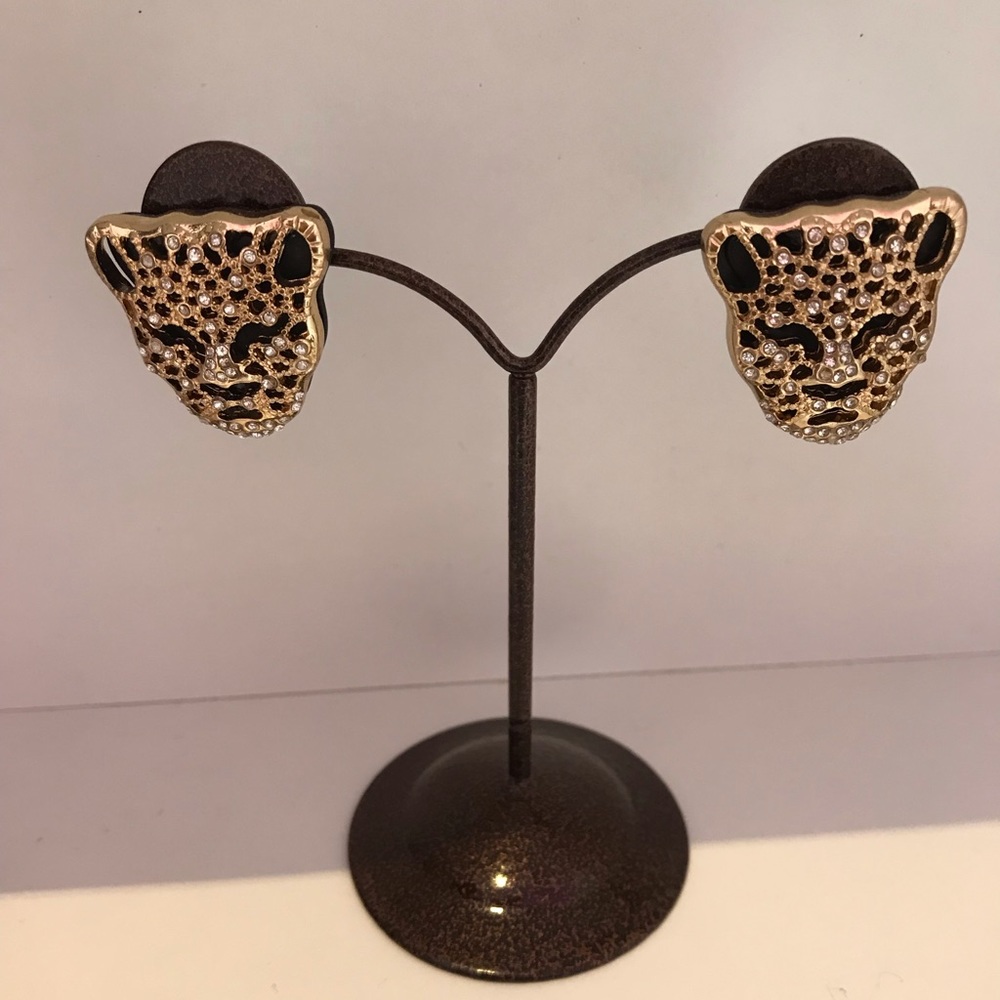 Gold cat earrings